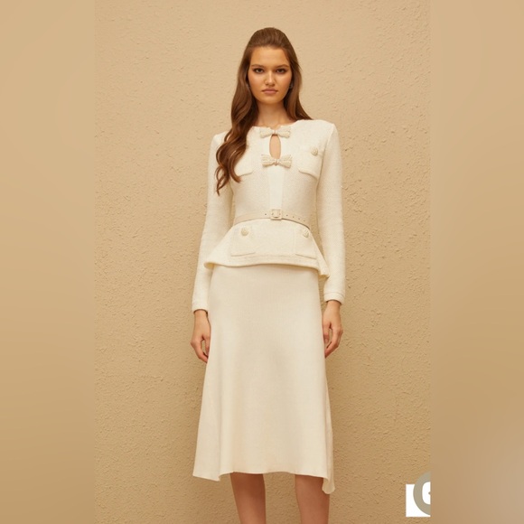 Chic Cream A-Line Dress - Picture 2 of 2